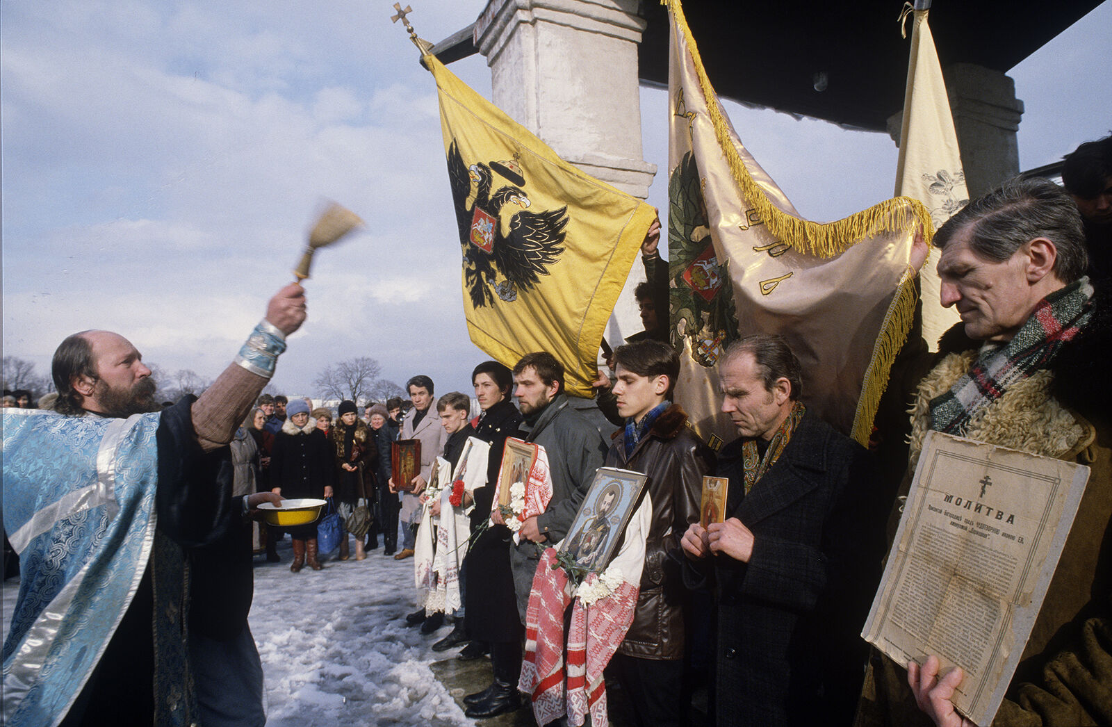 National Patriotic Front OF MEMORY in Kolomenskoye during a prayer service